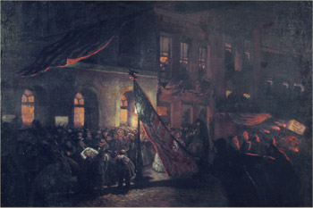 Borne by Loving Hands, by eyewitness Carl Bersch, 1865. Courtesy of the Ford's Theatre National Historic Site, Washington, D.C.